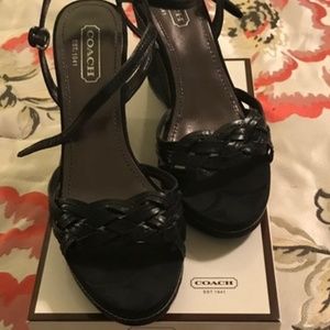 Authentic Coach Black Wedges Womens Size 8